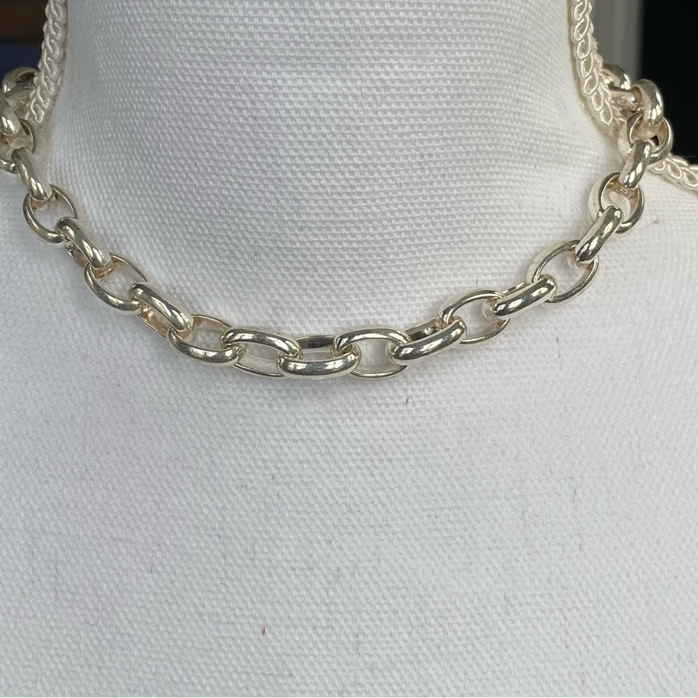 Silver Chain Link Necklace - Picture 11 of 12